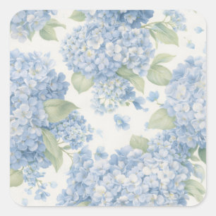 Autocollant floral d'hortensia bleu • Cadeau côtie