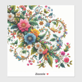 Autocollant floral du coin