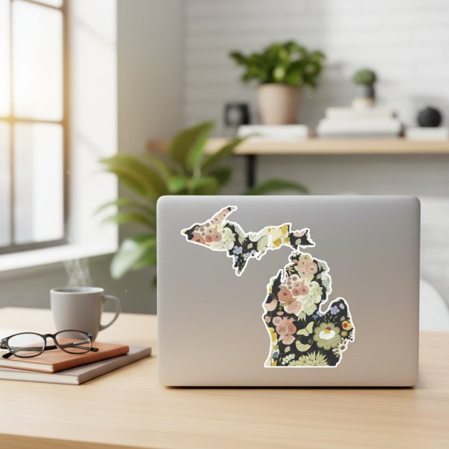 Autocollant floral du Michigan (Michigan Floral Sticker)