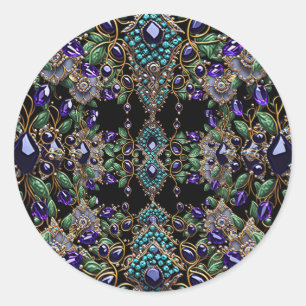 Autocollant floral en pierre précieuse