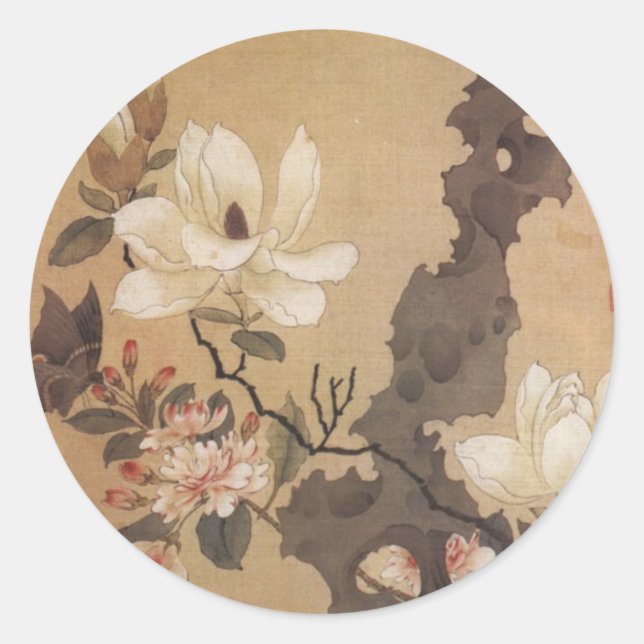 Autocollant floral japonais (Devant)