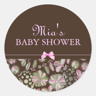 Autocollant floral luxuriant rose et vert