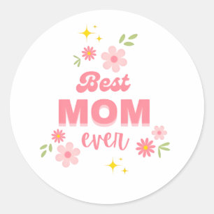 Autocollant floral Meilleure Maman Joli rose est