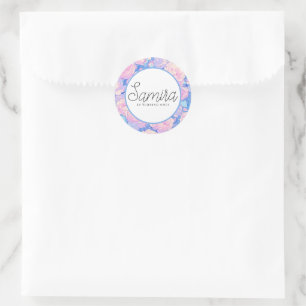 Autocollant floral Pastel LoFi pour fille