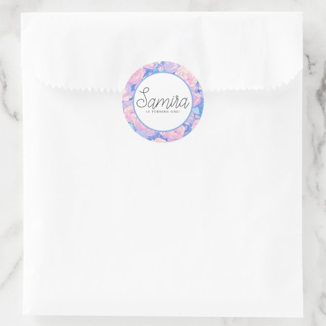Autocollant floral Pastel LoFi pour fille (Sac)