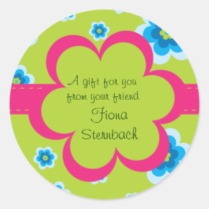 Autocollant floral piqué de cadeau