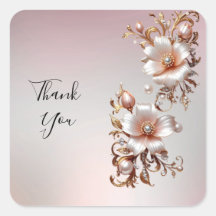 Autocollant floral rose décoratif