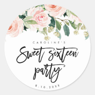 autocollant floral rose rustique du bonbon 16 à