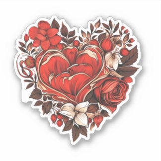Autocollant floral Valentine