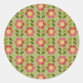 Autocollant floral vert et rose - Bloom & Stick