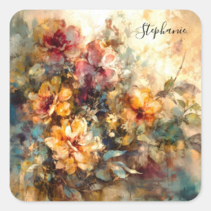 Autocollant floral vibrant personnalisé