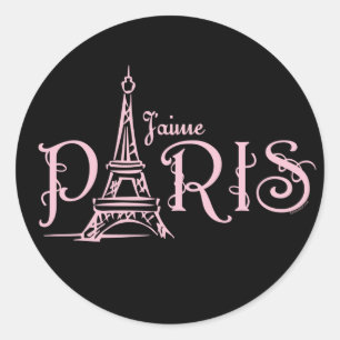 Autocollant (foncé) de J'aime Paris