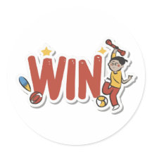 autocollant gagnant mot simple