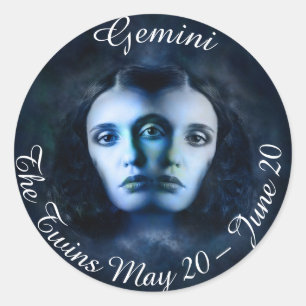 Autocollant Gemini Zodiac Horoscope Mystique Twins