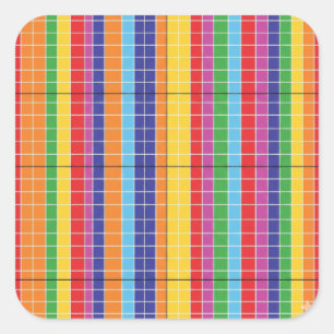 Autocollant Géométrique Abstrait Couleurs Modernes