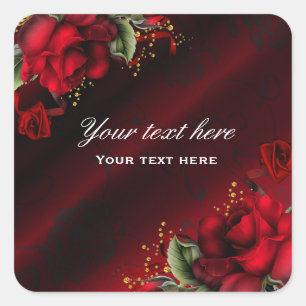 Autocollant gothique en soie Roses rouges