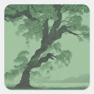 Autocollant Green Bonsai Tree