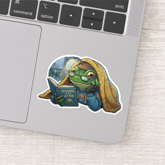 Autocollant Grenouille de Lecture Confortable