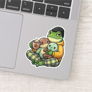 Autocollant Grenouille en Pyjama Cozy