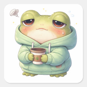 Autocollant Grenouille Fatiguée Mais Qui Essaie