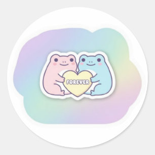 Autocollant Grenouille Forever Mignon Couple Greno