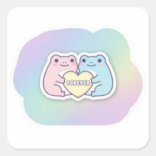 Autocollant Grenouille Forever Mignon Couple Greno