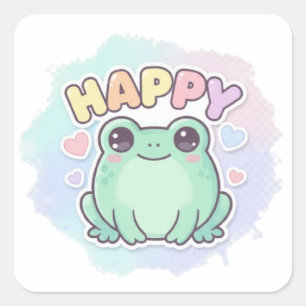 Autocollant Grenouille Heureuse Grenouille Mignonn