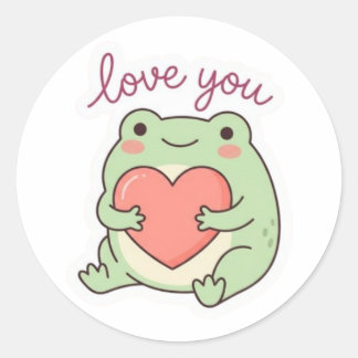 Autocollant Grenouille Je T'Aime Grenouille Mignon