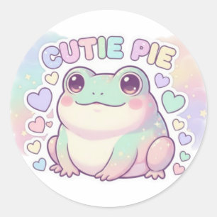 Autocollant Grenouille Mignonne Cuite Pie Ae