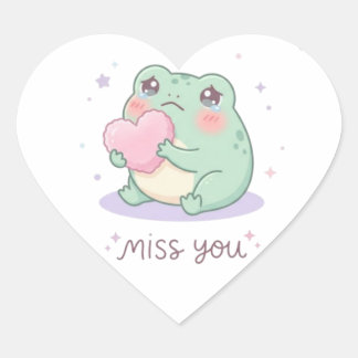 Autocollant Grenouille Miss You Mignonne Grenouill