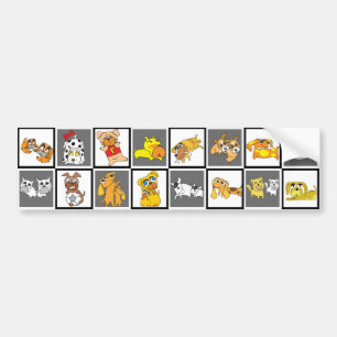 Autocollant gris 6 d'illustration de 16 chiens