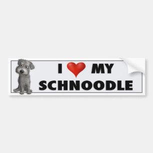 Autocollant (gris) d'amour de Schnoodle