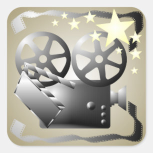 Autocollant gris de théâtre de cinéma de film d