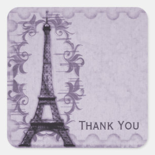 Autocollant grunge de Merci de Paris de lavande