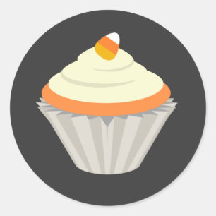 Autocollant Halloween Candy Corn Cupcake