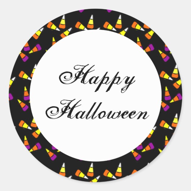 Autocollant Halloween Candy Corn personnalisé (Devant)