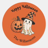AUTOCOLLANT Halloween Citrouille Fantôme Mignon