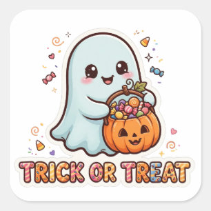 Autocollant Halloween Gentil Fantôme Trick Or Trea