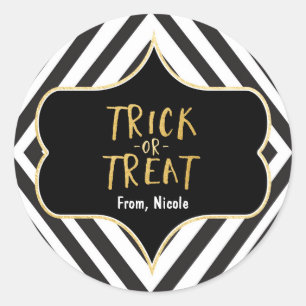 Autocollant Halloween Gold TRICK OR TREAT Moderne