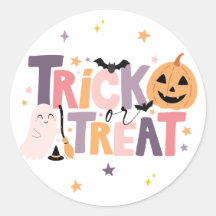 Autocollant Halloween "Trick or Treat" pour sacs d