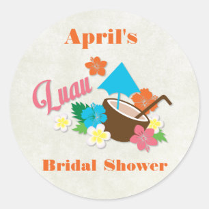 Autocollant hawaïen de Fête de la mariée de Luau