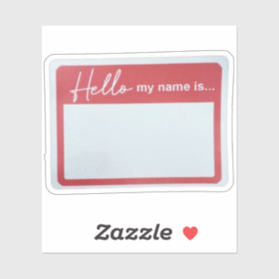 Autocollant Hello My Name Is
