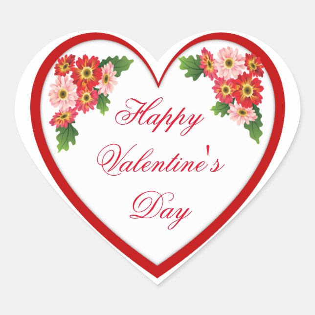 Autocollant Heureuse Sainte-Valentin personnalisé (Devant)