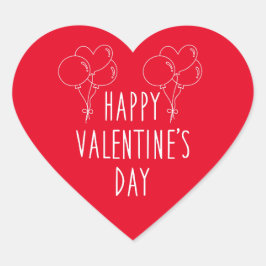 Autocollant Heureuse Sainte-Valentin Red Heart