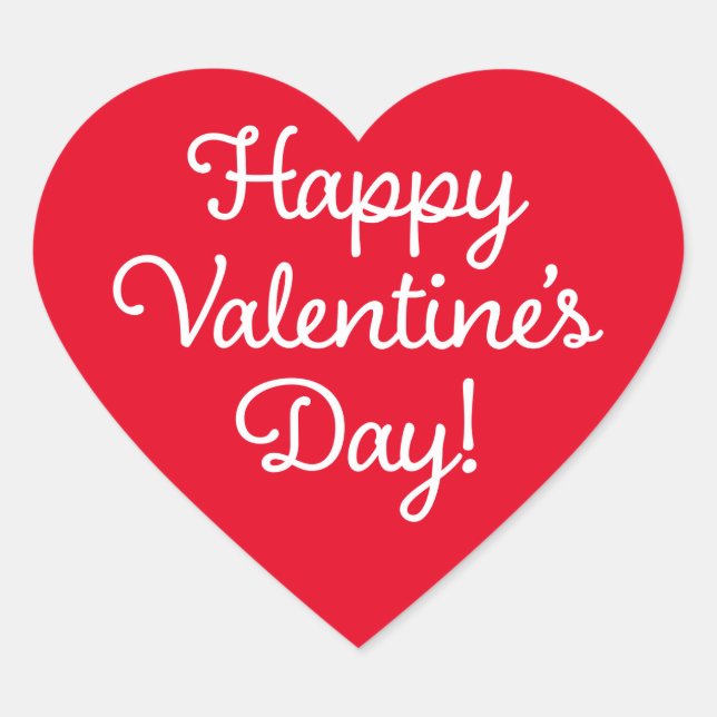 Autocollant Heureuse Sainte-Valentin Red Heart (Devant)