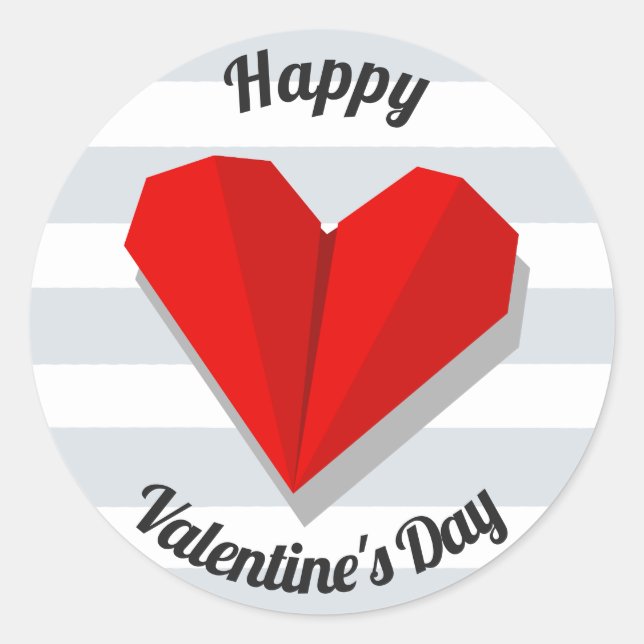 Autocollant Heureuse Sainte-Valentin Red Heart Ori (Devant)