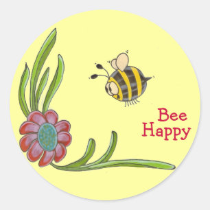 Autocollant heureux d'abeille