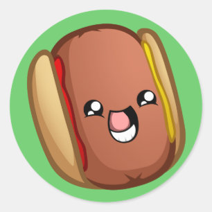 Autocollant heureux de hot dog