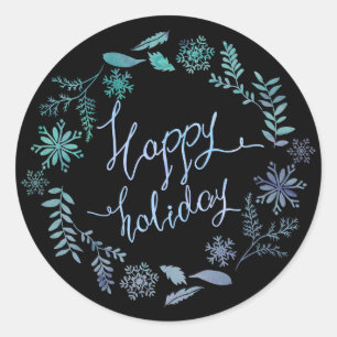 Autocollant heureux de Noël de vacances
