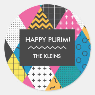 Autocollant heureux de Purim